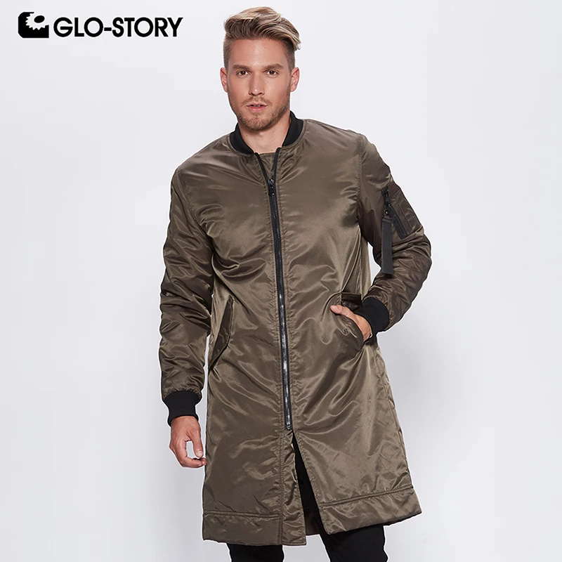 GLO STORY новинка 2018 Длинные мужские парки Мужская Уличная одежда цветная ветровка