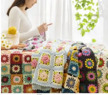 

Handmade knitting braided blanket material package tutorial unfinished product
