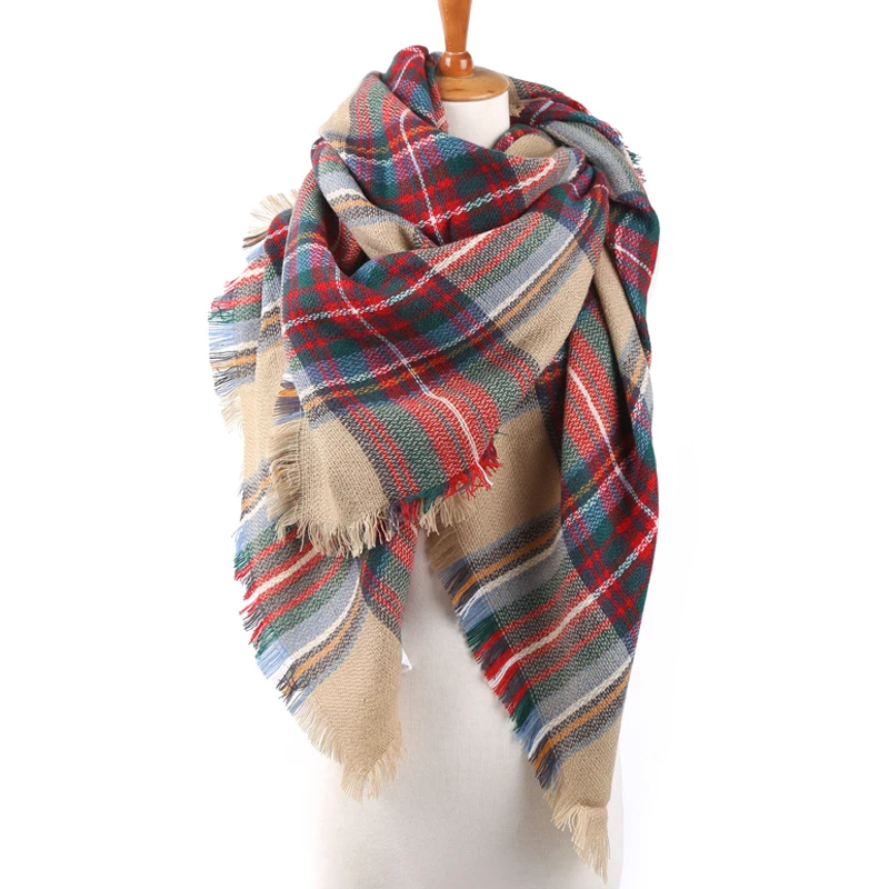 Winter Scarf 2016 font b Tartan b font Scarf Women Plaid Cashmere Oversized Blanket Scarf Wrap