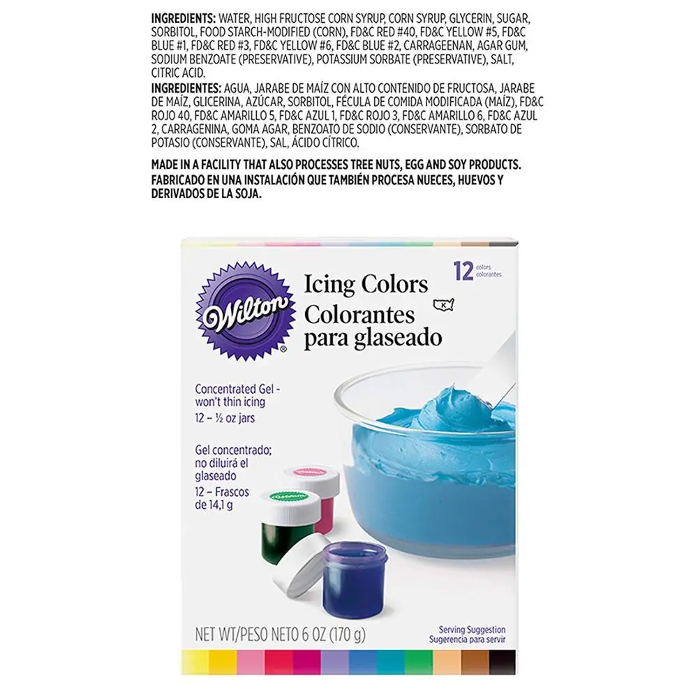 Набор цветов для обледенения Wilton 12 банок пищевой краситель тонирования