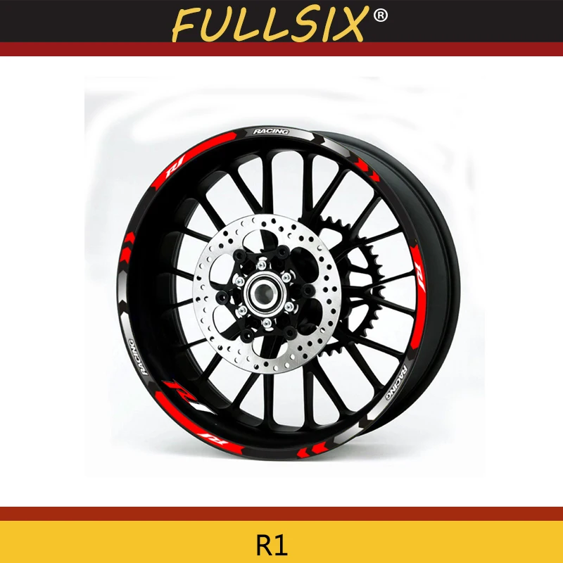 

Hot sell 7 color for YAMAHA YZF R1 motorcycle wheel decals Reflective stickers rim stripes YZF R1 motorbike 17 Inch