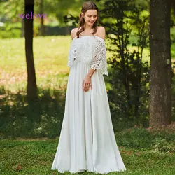 Robe de mariee Новое поступление вырез лодочкой А-силуэт элегантное Тюлевое свадебное платье с бисером пояс свадебное платье для невесты GownVestige De