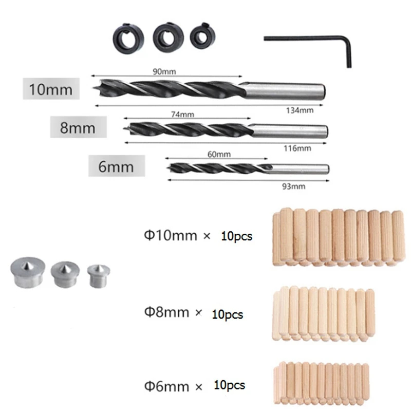 Набор для деревообработки, карманное отверстие, набор, 6, 8, 10 мм, сверлильная направляющая, металлический рукав, дерево, сверление, дюбель, отверстие, пила, инструменты, ручные Джиги, 41 шт