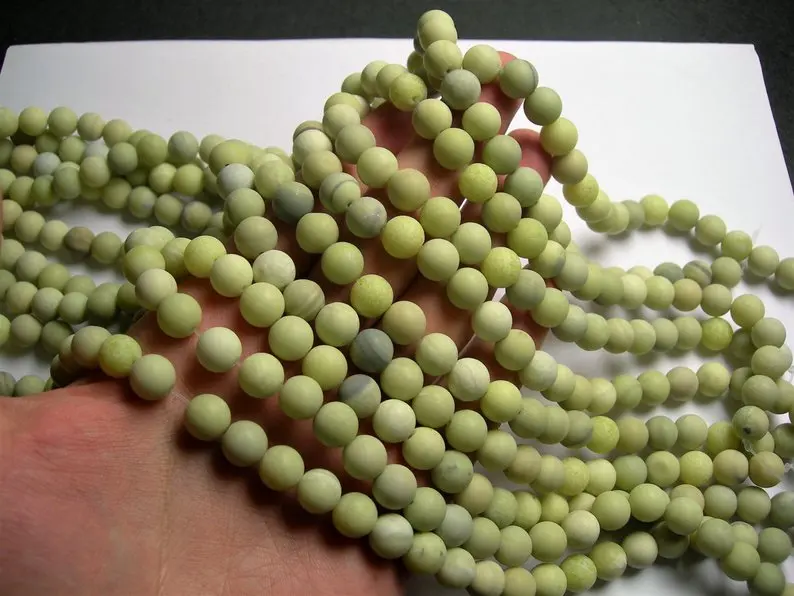 15/" 6 mm 8 mm piedra preciosa piedra redonda con cuentas de jade mantequilla Craft 1 Strand Joyería Regalos