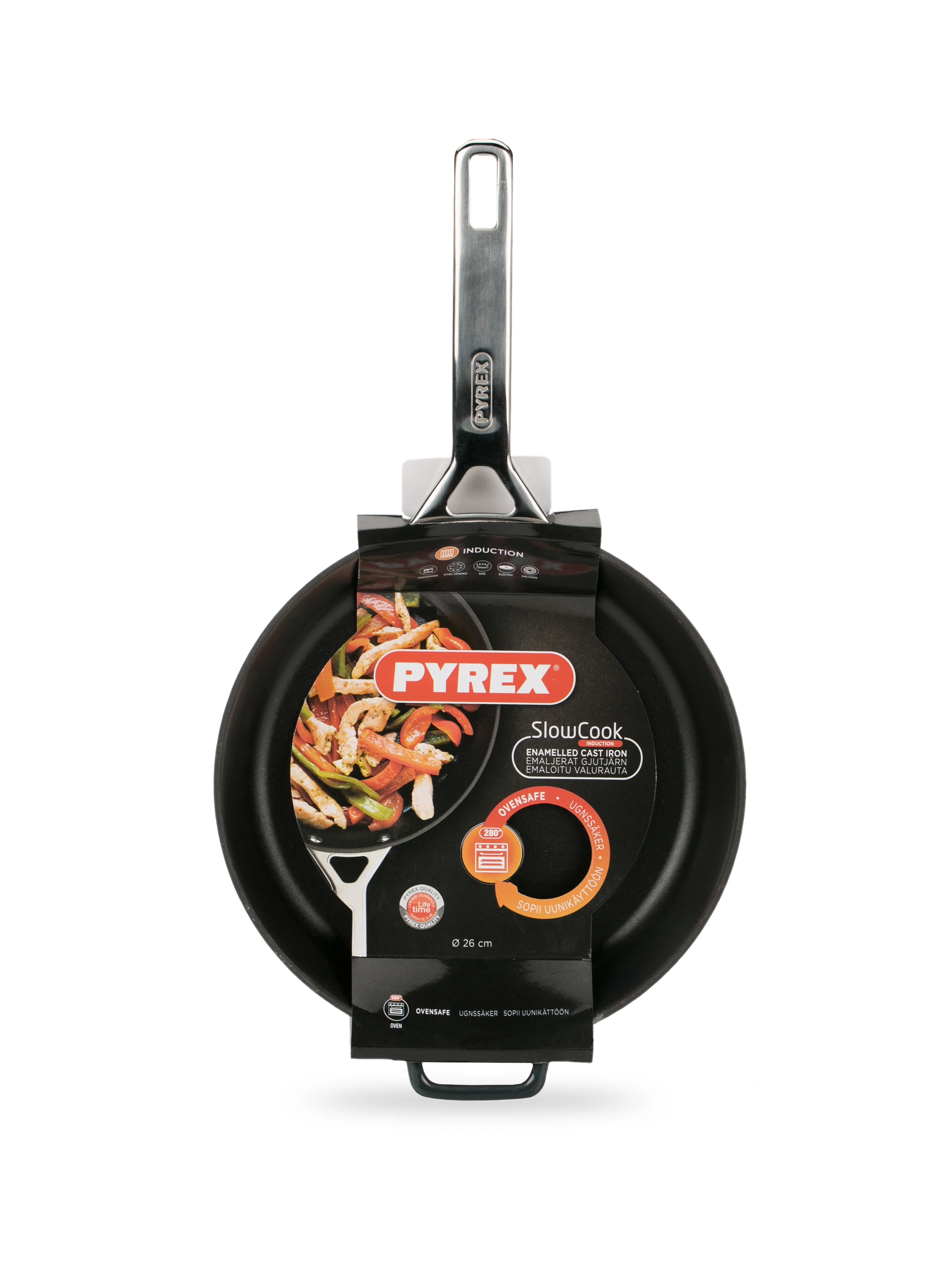 Сковорода чугунная Pyrex \&quotSlow Cook\" 26 см индукция | Дом и сад