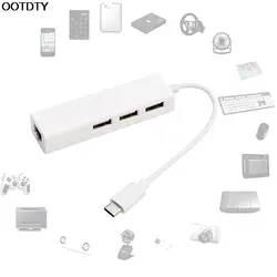 Для MacBook USB3.1 USB-C Тип-C RJ45 Ethernet сетевой адаптер с 3 Порты и разъёмы USB HUB