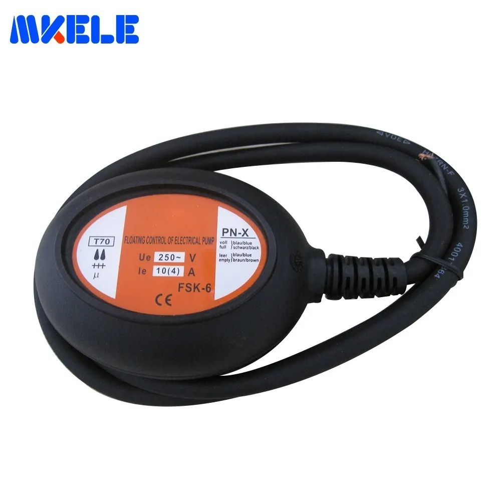 

Cable Float Switches MK-CFS05 Fluid Level Controller AC 250V 4 Meter Black Cable Water Pump Float Switch From Makerele