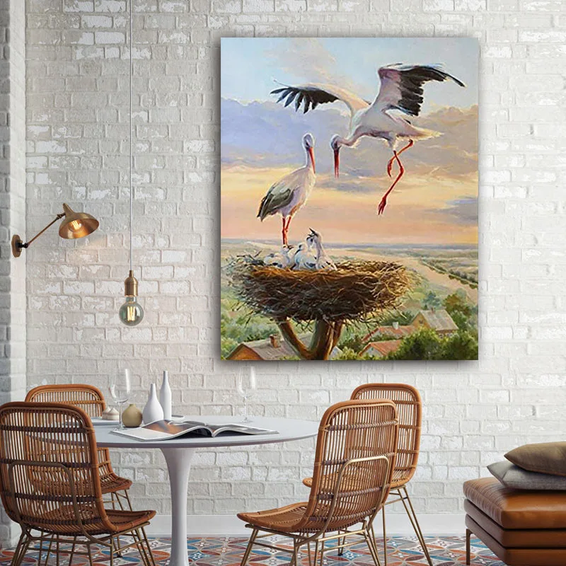 

DIY colorings pictures by numbers with red-crowned crane painting picture drawing painting by numbers framed Home
