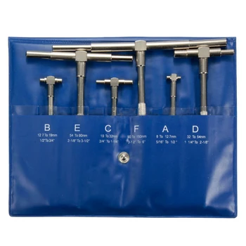 

6Pcs Set Telescopic Gauge Set Micrometer Measurement Bore Engineers Kit 8-150mm Silver