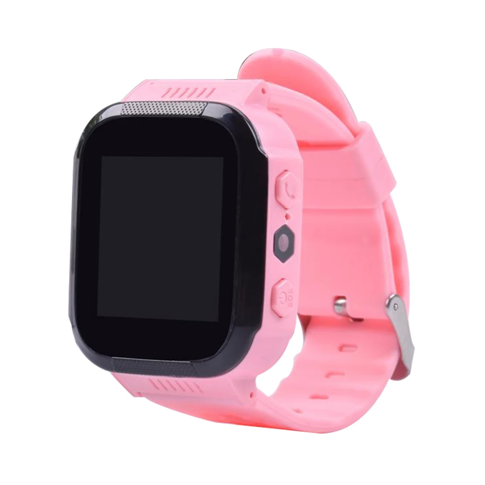 Kids Waterproof Wristwatch For GPS Tracker SIM Call Phone Wrist Watch SOS Call Location Anti-Lost Reminder Watch Children Clock - Цвет: Pink