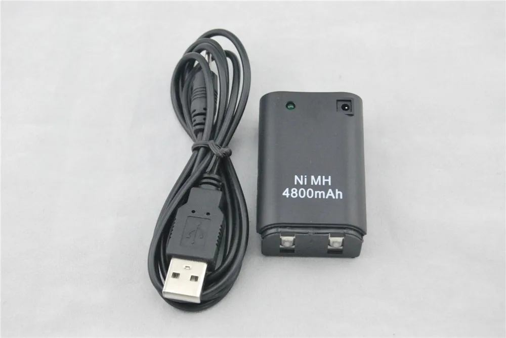 Usb зарядка аккумулятор 4800mAH для Xbox 360 контроллер черный/белый перезаряжаемый аккумулятор с usb-кабелем