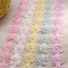 5 Meters Chiffon Pleated Lace Trim - 6.5cm Wide, Mint Green, For Sewing & Craft Decoration - View #12