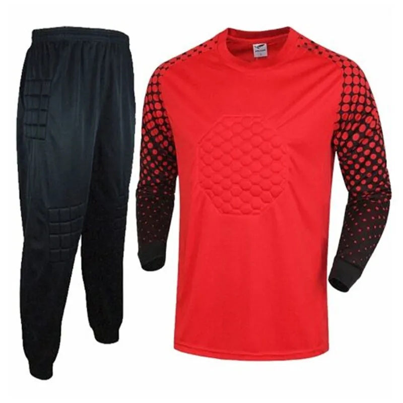 Мужская футбольная форма вратаря, губка, защитный костюм, Футбольная спортивная одежда, комплекты с длинными рукавами
