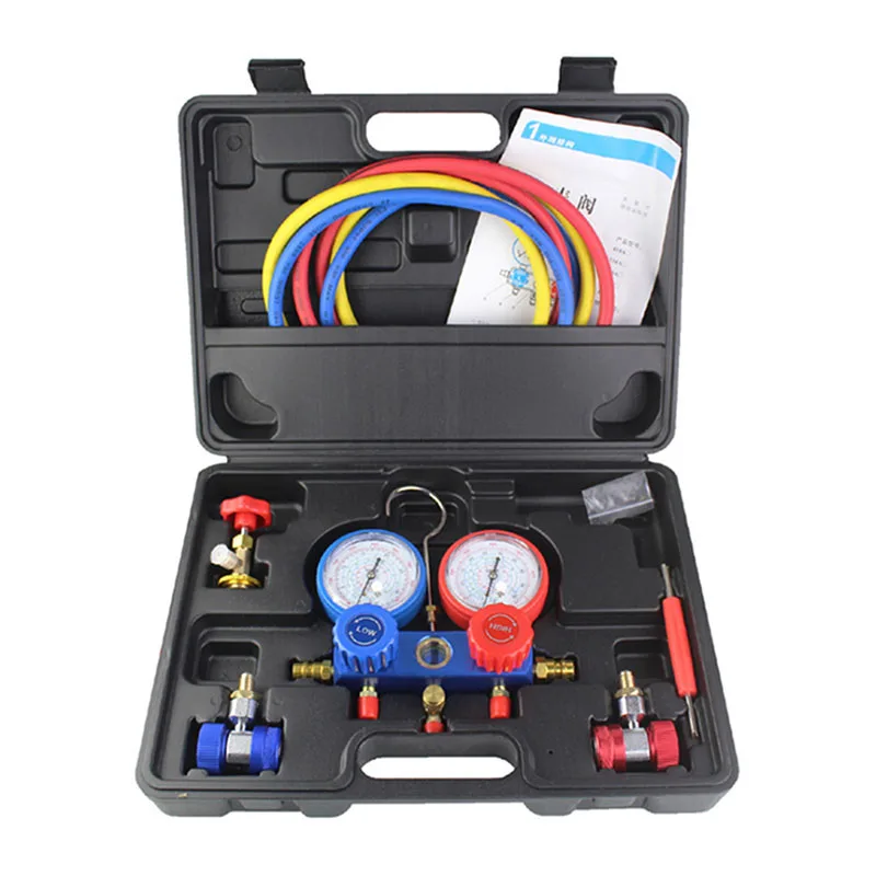 

Household Refrigeration Air Conditioning Manifold Gauge Maintenence Tools Car Set With Carrying Case forR410A, R22, R134a, R407A