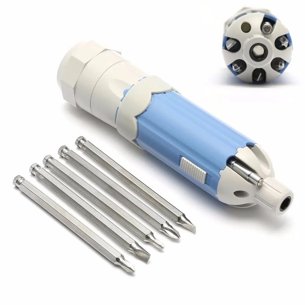 6 in 1 Multi Tool Hands Screwdriver with Led Light Ratcheting