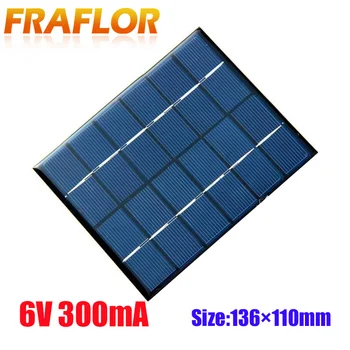 

Wholesale! 6V 0.33A 2W Mini Solar Panels Solar Power 3.6V Battery Charge Solar Cell 136* 110*3 MM 10pcs/lot Drop Free Shipping