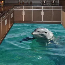 3d Пол Дельфин 3D пол живопись водонепроницаемые обои для ванной стены 3d обои ПВХ 3d пол живопись обои