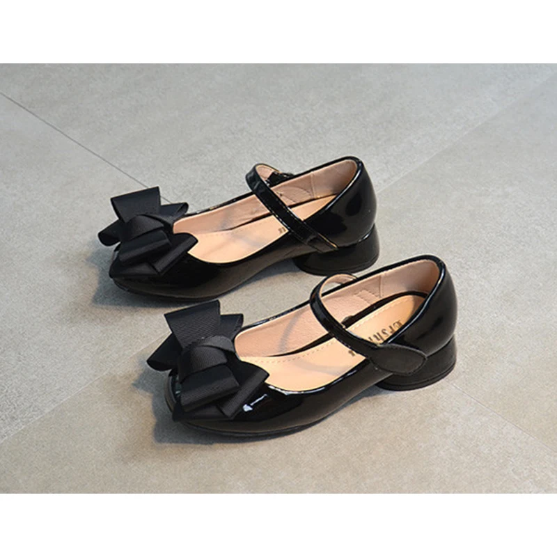 Детские msmax лакированные кожаные туфли для девочек под платье обувь для вечеринок дышащие бантики; обувь черного цвета на низком каблуке; детское платье для свадьбы, школьная Мокасины