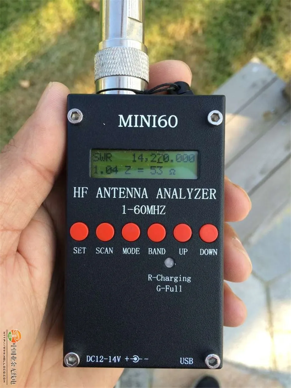 Bluetooth Android HF ANT КСВ антенный анализатор 1-60 МГц Mini60 КСВ антенный метр DC12-24V USB