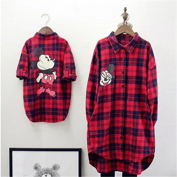 Spring Winter Family Matching Clothes Baby Girl Red Lattice Cardigan Shirt Mother And Daughter Clothes Windbreaker Family Look