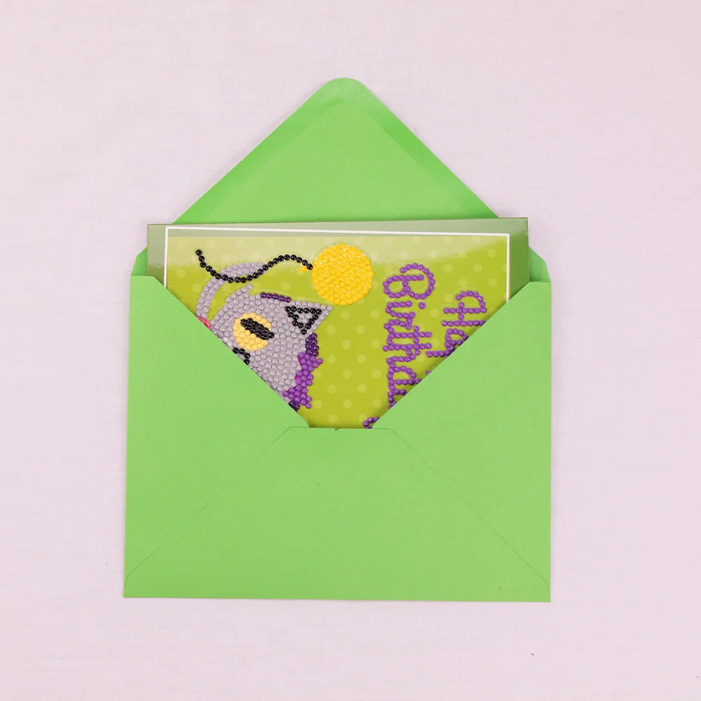 5D Diy Diamond Painting Cards Diamond Painting Birthday Card Diamond Embroidery Invitation Cards Di - 33017435331
