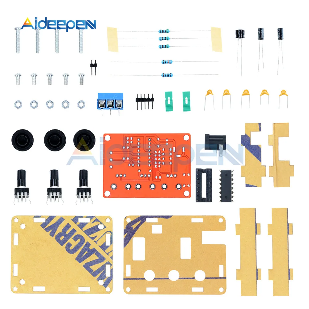 XR2206 функция генератор сигналов DIY Kit синусоидальный треугольник квадратной волны Функция генератор с акриловым защитный чехол