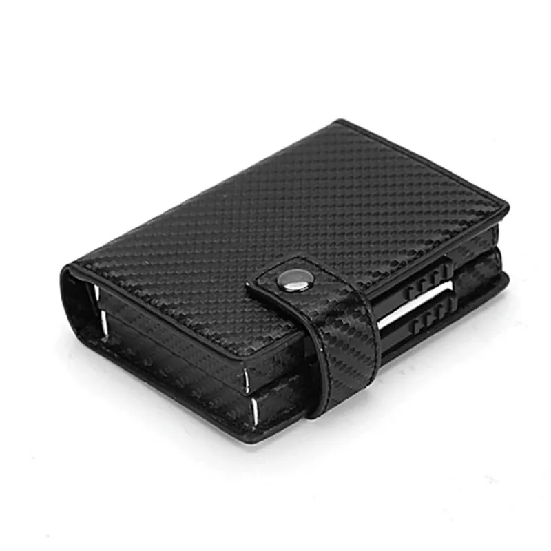 

Metal Card Holder Credit Card Case Women Men Card ID Holder Side Push Double Card Wallet Aluminium RFID Blocking