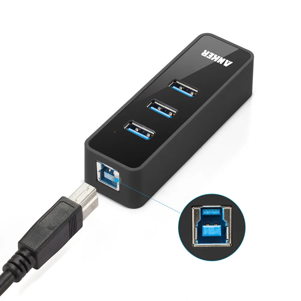 Anker 3-Порты и разъёмы USB 3,0 концентратор с конвертер Gigabit Ethernet, RJ45 Gigabit Ethernet Порты и разъёмы для Windows XP, Windows Vista, Windows Win7/8, Mac OS и т. д