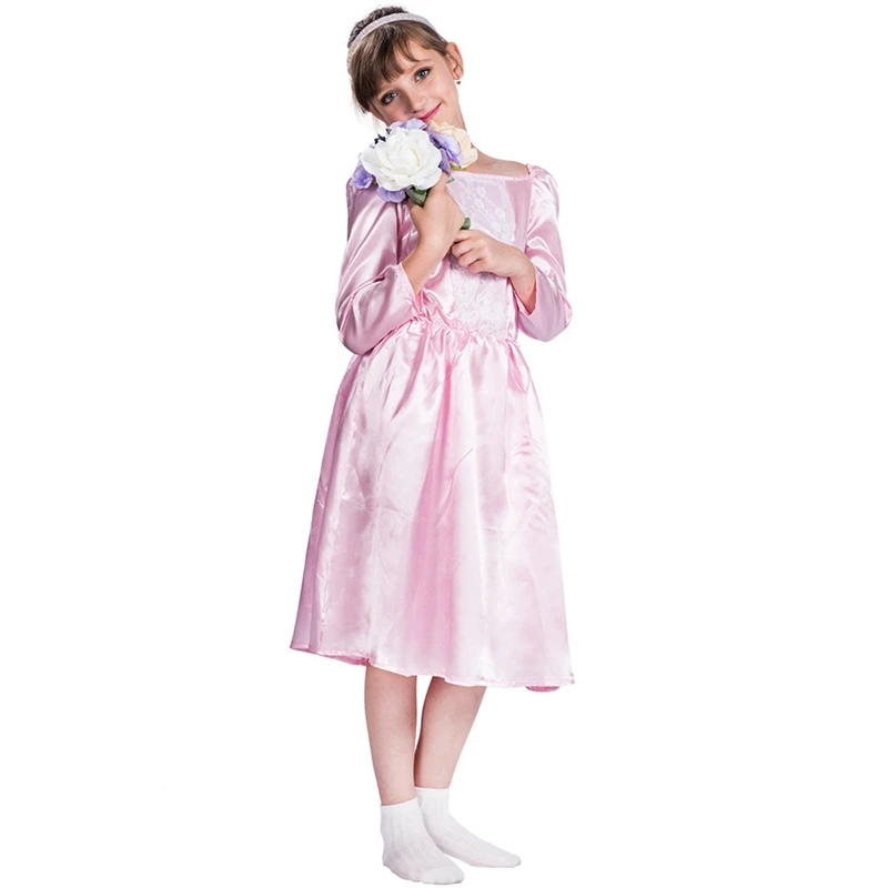 Girls Pink Princess Flower Girl Bridesmaids Fancy Dress Costume Outfitin Girls Costumes from