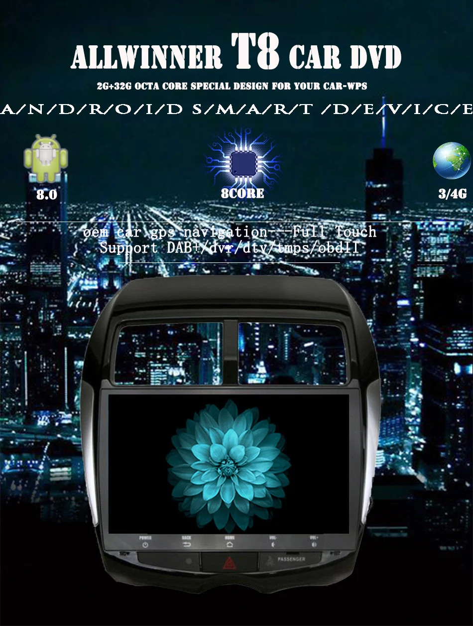 Top 8 core Android 8.1 2GB+32GB Autoradio Car DVD video Player a/v gps 3/4g wifi For Mitsubishi ASX 2011 Navi Radio Stereo Headunit 5