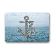 Стих из Христианской Библии, мы надеемся, что это якорь для душ иврит 6:19 устойчивый к пятен цветной дверной коврик