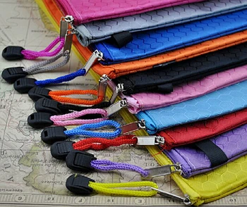 Waterproof  Zip Bag Plastic Document Pen Filing Products Pocket Folder Wallet Office School B4 A4 Size 1