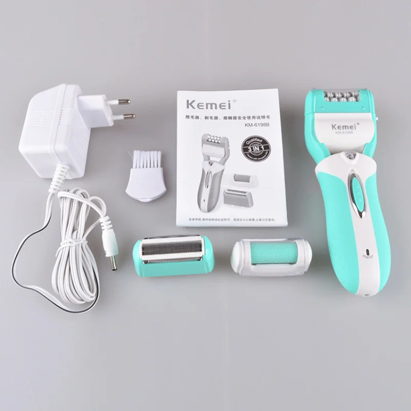 Kemei перезаряжаемый электрический эпилятор для удаления мозолей Женская бритва эпилятор для удаления волос для женщин бикини для ног подмышек электробритва 40D