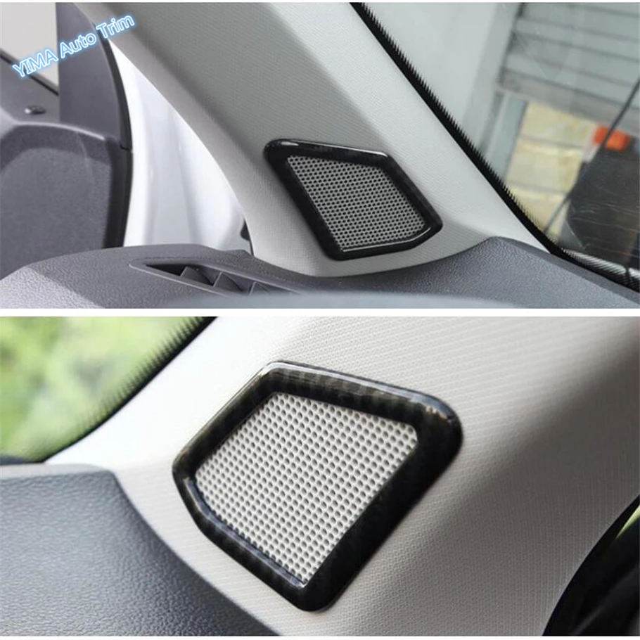 Lapetus Auto Styling Pillar A Stereo Speaker Audio Cover Trim Fit For Volkswagen T-Roc T Roc / Matte Carbon Fiber ABS