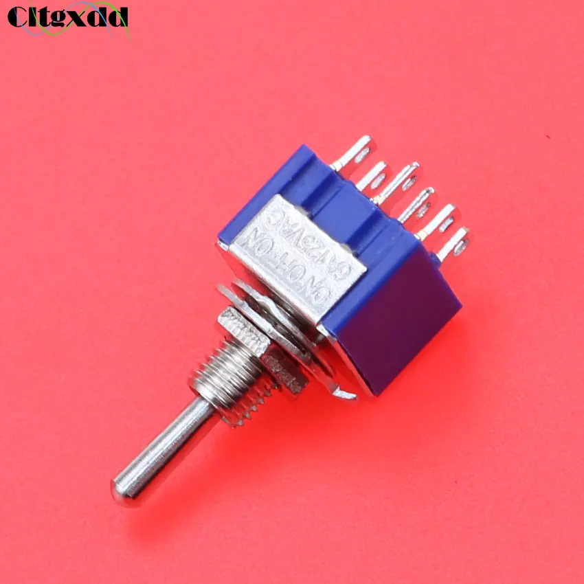 

Cltgxdd 1Pcs MTS-203 Miniature Mini Toggle Switch 6A 125V AC 6 Pin 3 Position ON-OFF-ON 2P2T DPDT Switche