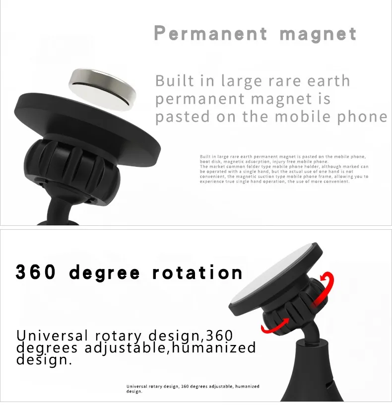 SEBTER телефон Автомобильный держатель для укладки Универсальный 360 градусов Магнитная Dashboard держатель для Универсальный мобильный телефон стенд кронштейн