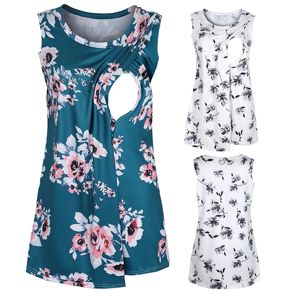 

Pregnancy Clothes Nursing Tank Top Floral Print Maternity Top Maternity Women Tank Breastfeeding Tops Pregnancy Clothes