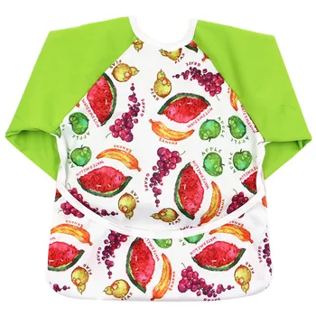 

Waterproof Cartoon Baby Bibs Apron Cute Print Baby Bib Burp Cloths Reusable Long Sleeve Baberos Infant Baby Feeding Bib Washable