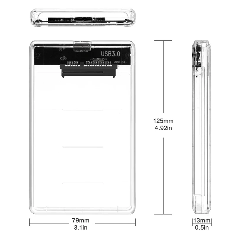 2,5 дюймовый корпус HDD Sata к USB 3,0 высокоскоростной адаптер Корпус жесткого диска для samsung Seagate прозрачный ssd-бокс