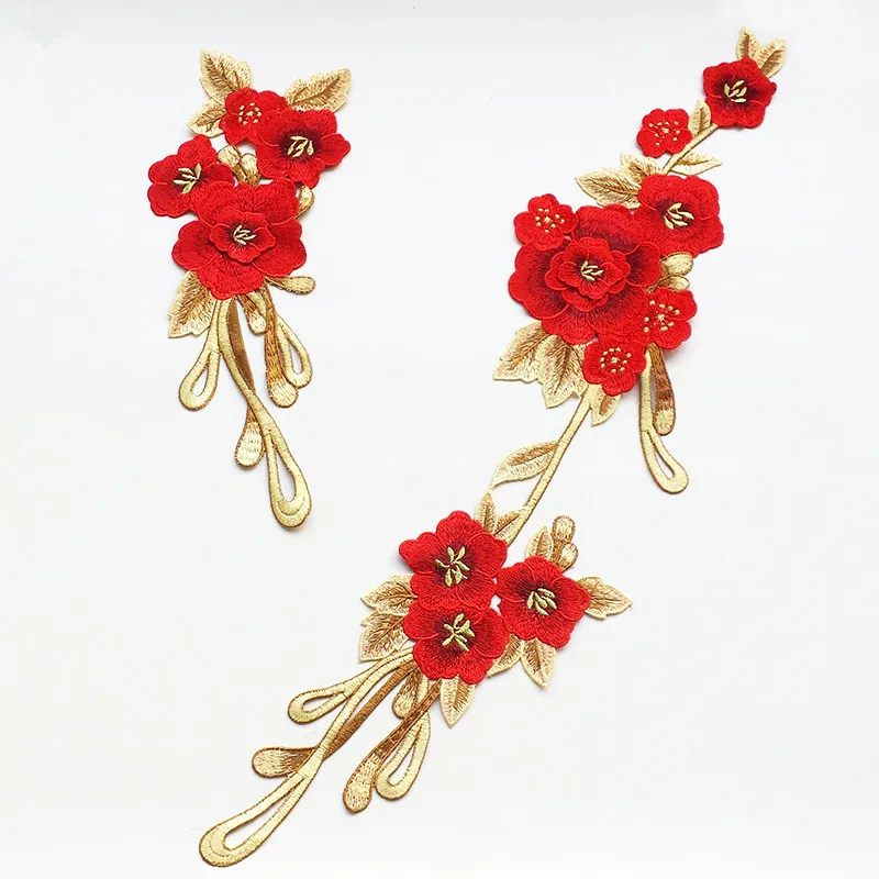 1 Set / Fashion Embroidered Cloth Clothes DIY Qipao Dress Patch Applique Decoration No Glue 30*12cm/60*12cm YS0159 | Дом и сад