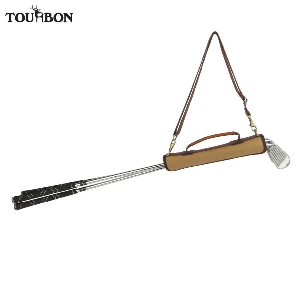 Tourbon خمر نوادي الجولف الناقل حامل قماش و جلد الغولف بندقية حقيبة مبطن حماية نوادي تخزين