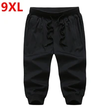 Мужские шорты для бега с эластичной резинкой на талии летние мужские повседневные шорты до колена большого размера 9XL мешковатые гаремные брюки на шнурке 010501