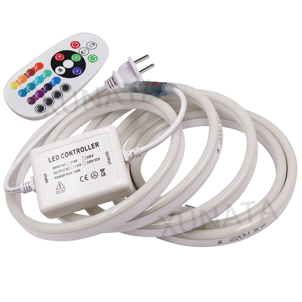 220V 110V LED Strip RGB Neon Flex Rope Light Waterproof IP68 LED Tape