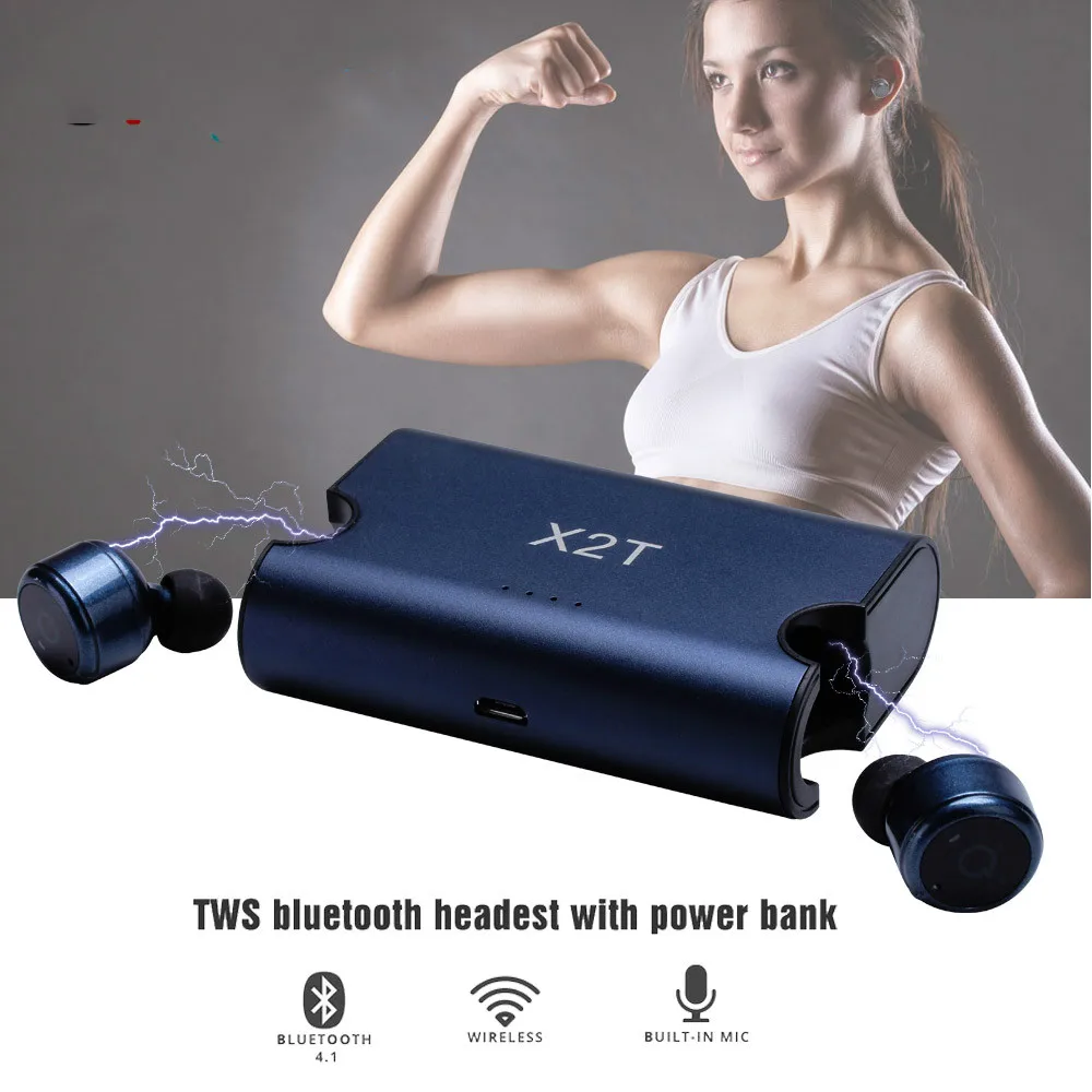 X2T 4,2 беспроводной наушники вкладыши Близнецы Мини Bluetooth наушники-капельки со стерео с зарядки коробка гарнитура для iPhone
