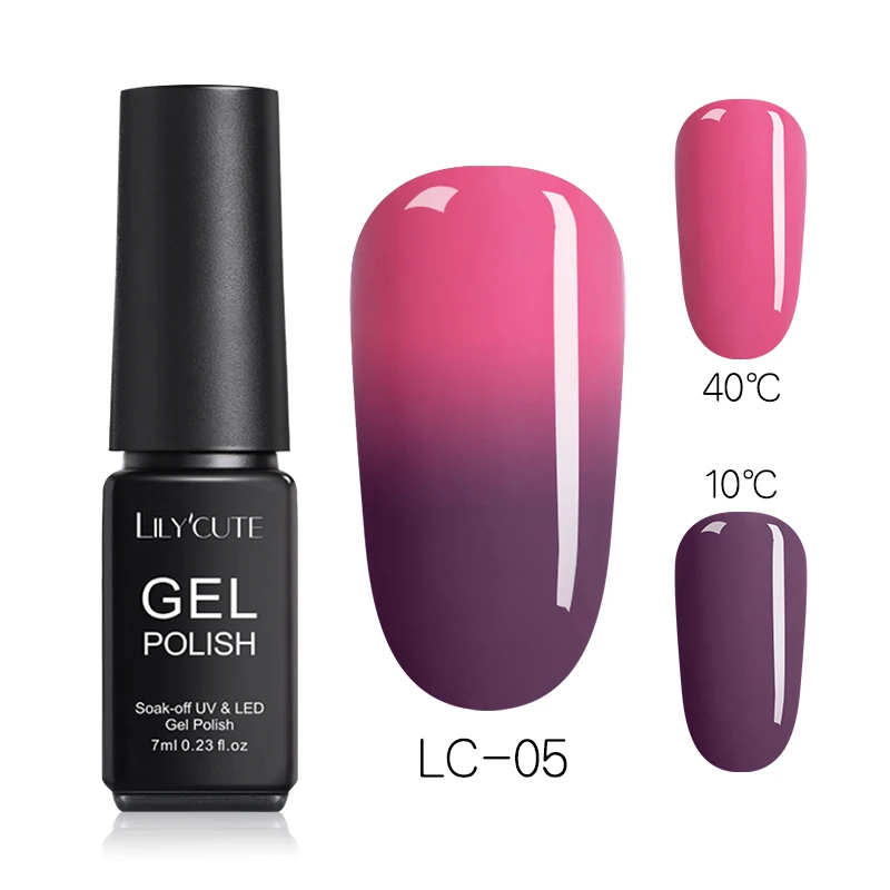 LILYCUTE температурный Гель-лак для ногтей, меняющий цвет, термальный УФ-Гель-лак, Полупостоянный стойкий Гель-лак для ногтей - Цвет: Glitter 05