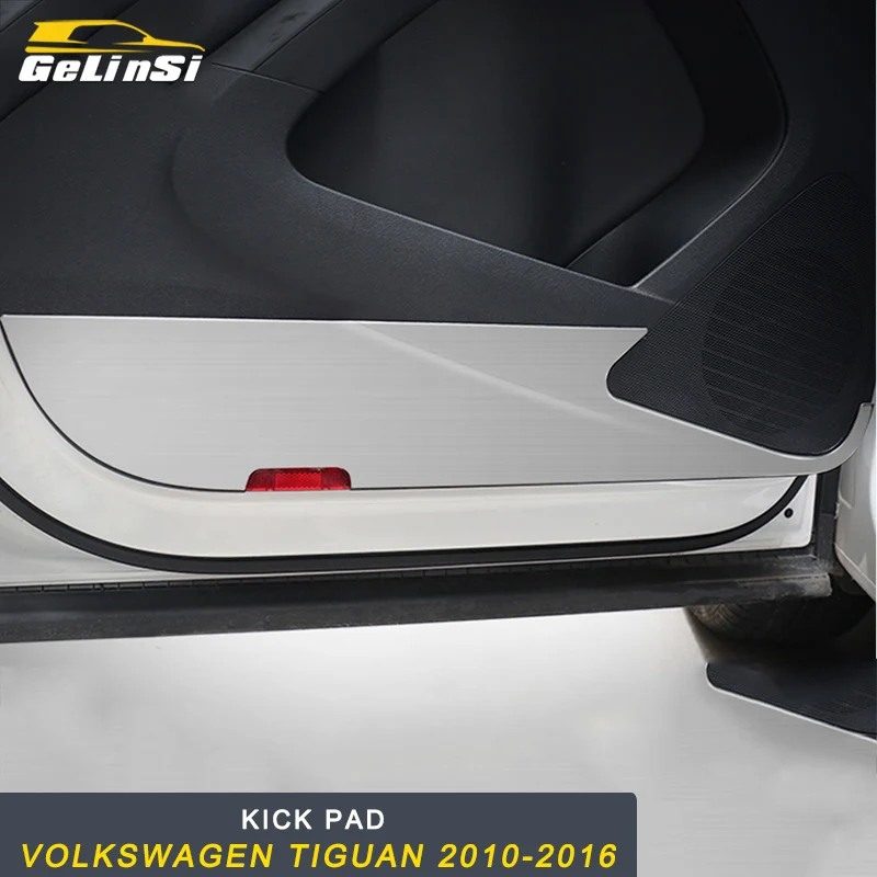 Гелинси анти kick доска крышка ситкер украшения отделка для Volkswagen Tiguan 2010 2016 дверь