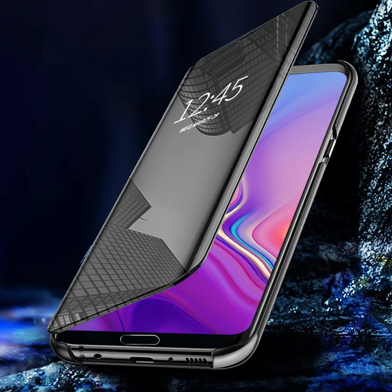 

Smart View Mirror Plating Case for Samsung Galaxy A50 A40 A30 A20 A10 A10E A20E A2 Core A70 M10 M20 Stand Holder Wallet Cover