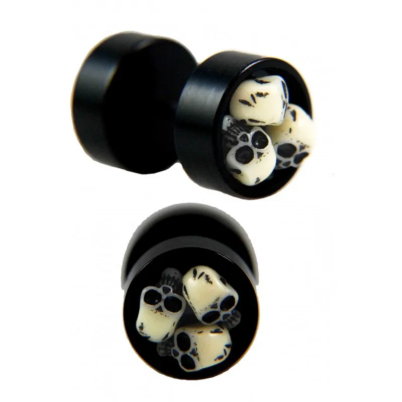 20PCS Skull Cluster Fake Plug Hot Punk Gothic Jewelry Acrylic Round Men