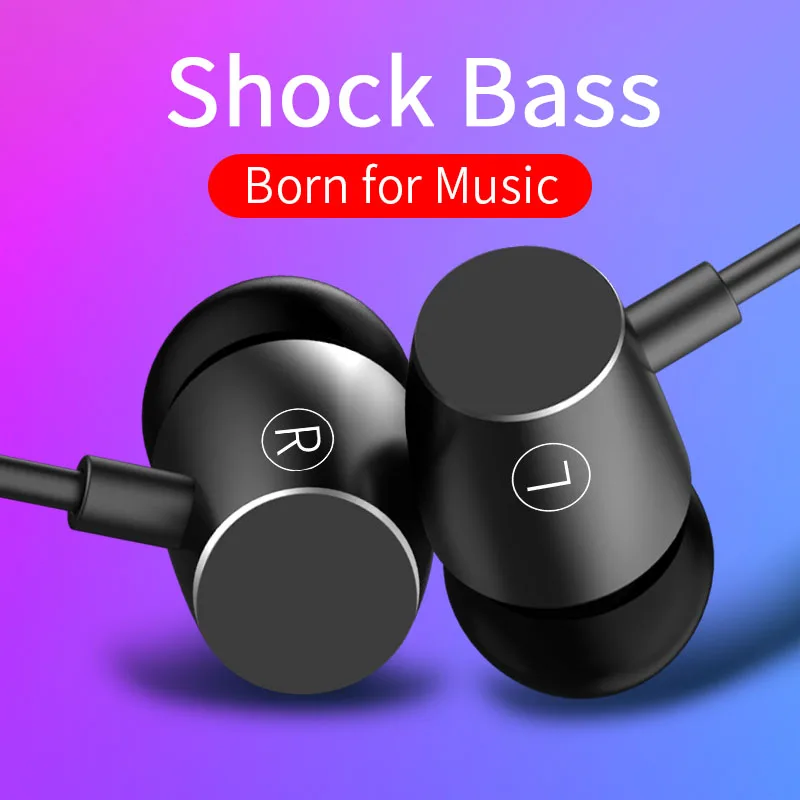

Wire Earphones with Microphone In-ear Volume Control Headphones Sport Running Earphone Super Bass Earpiece for phones Xiaomi LG