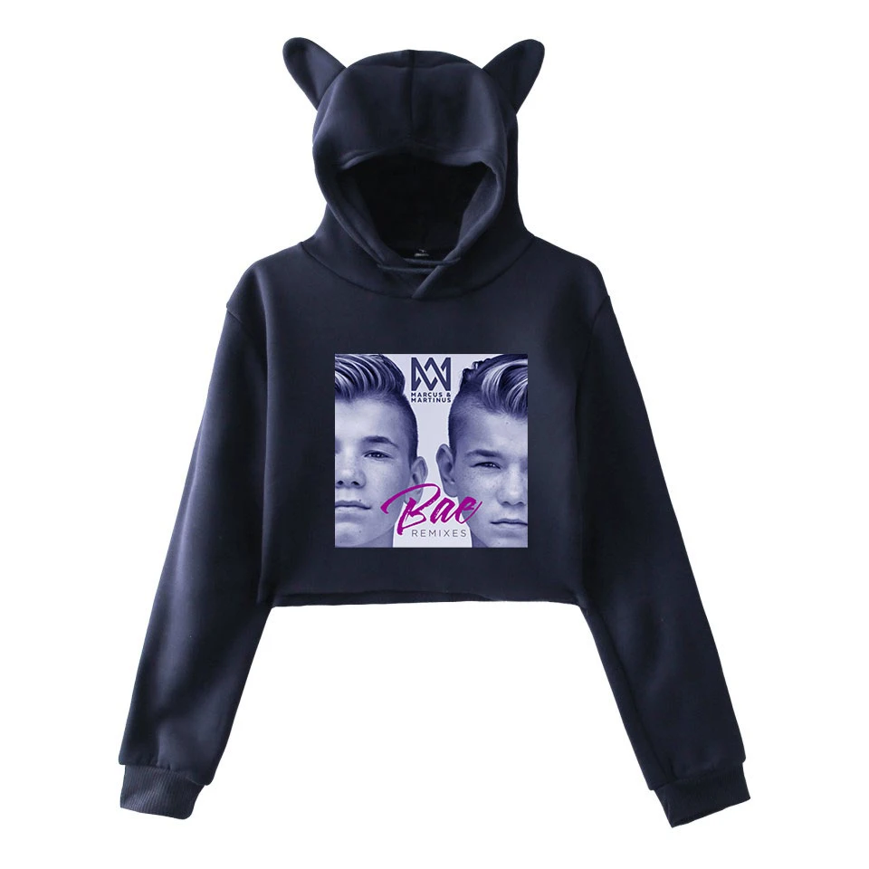  Marcus &martinus Cat Ear Sweatshirt 2018 New Ouewear Women Favorite Twin combination Cute Cat Ear S